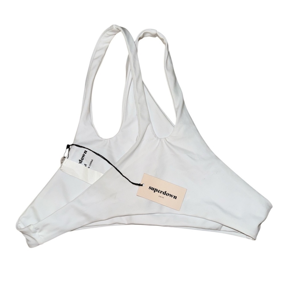 Superdown NWT misty bikini top white strappy women’s size medium - Picture 6 of 10